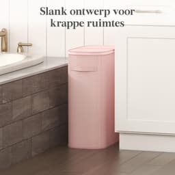 Wasmand met Deksel - Laundry Basket - Ruimtebesparend Opbergen - Verwijderbare Zakken - 55L 42x24x55cm - Roze — thumbnail 2