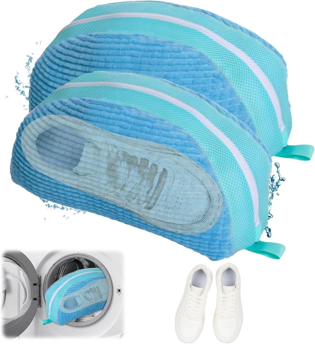 Famanu – Schoenwaszakken - waszak - waszak - sneakers - herbruikbare schoenentas - sneakers - waszak met antislip ritssluiting - voor alle soorten schoenen - sector-blauw — afbeelding 1