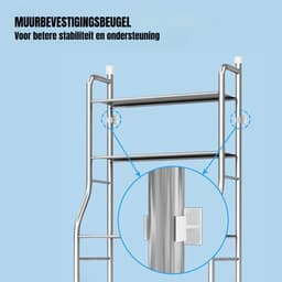 DnA® Wasmachine Ombouw - Wasmachine Kast - Wasmachine Meubel - Zilver - 25cm x 65cm x 160cm — thumbnail 4
