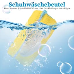 Schoenwaszak voor wasmachine - 2 kleurencombinaties - met ritssluiting - waszak voor gymschoenen, tennisschoenen - geel en grijs — thumbnail 3