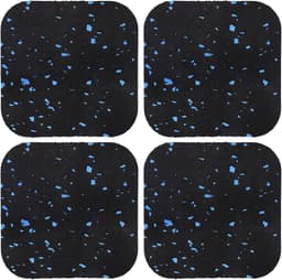 Schokabsorberende pads - 4 Stuks - Wasmachine trillingsdemper - Rubber + EPDM - Geluidsisolerende mat voor wasmachine - Geluidsisolatiemat - Antislip - Beschermende loopbandmat - Voor wasmachines en fitnessapparatuur - 10x10x1cm - Zwart/Blauw — thumbnail 1