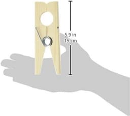 Houten Knijper - Grote Klem - Huishoudelijk Gebruik - Duurzaam Materiaal - 14 cm - Beige — thumbnail 2