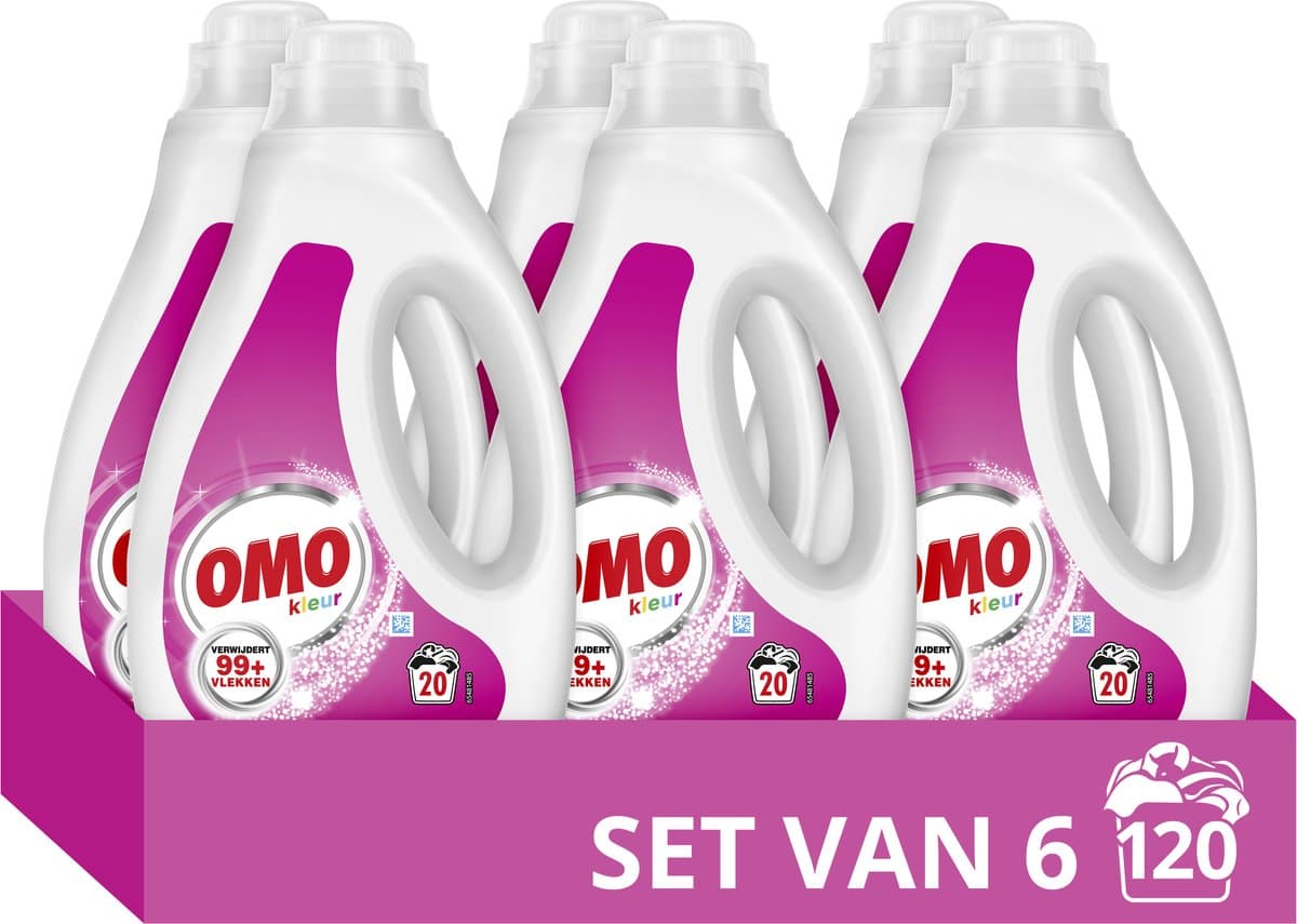 Omo Kleur Vloeibaar Wasmiddel - 6 x 20 wasbeurten - Voordeelverpakking — afbeelding 1