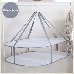 Hangdroger voor truien en delicate kleding - Opvouwbaar en plat te drogen - Mesh kledinghanger - Dubbellaags design - Zwemkleding droogrek — thumbnail 2