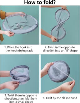 Hangdroger voor truien en delicate kleding - Opvouwbaar en plat te drogen - Mesh kledinghanger - Dubbellaags design - Zwemkleding droogrek — thumbnail 4