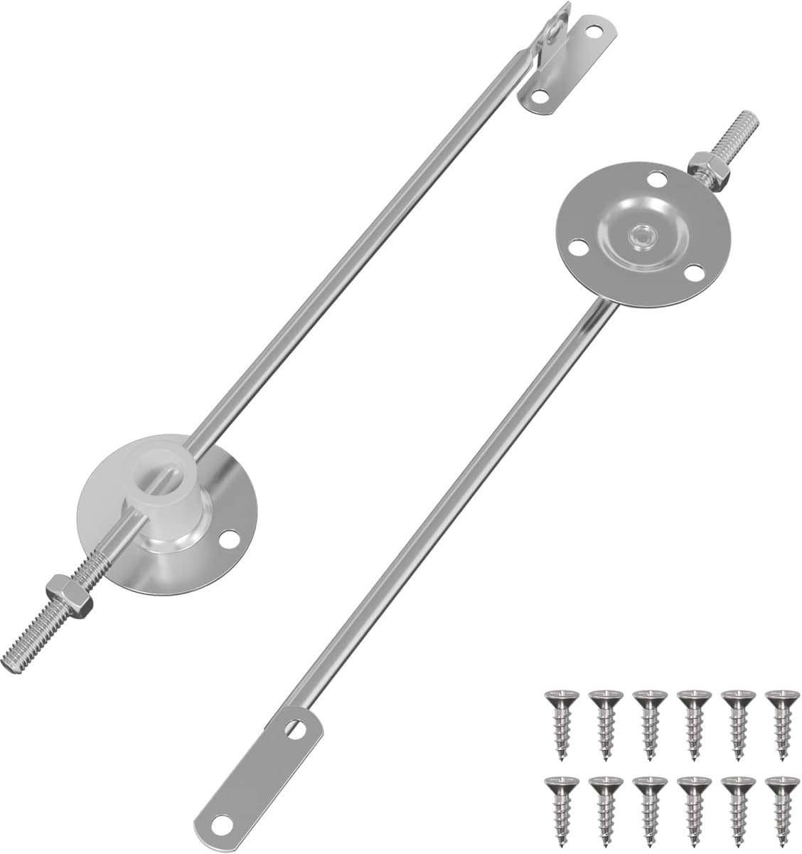 vidaXL - Deksel - ondersteuningsscharnier - 2 - st - Zilver - 194 - x - 36 - x - 18 - mm — afbeelding 1
