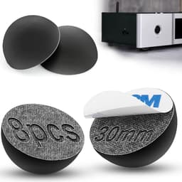 8x Zelfklevende Rubber Voetjes 30mm Zwart voor Luidsprekers, Elektronica & Meubels — thumbnail 1