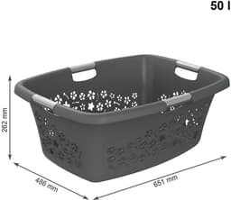 Rotho Flowers wasmand - set van 3 - 50 ltr - antraciet — thumbnail 2