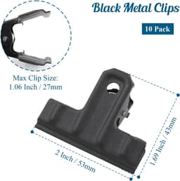 10x Grote Zwarte Metalen Clips 6,5 cm - Sterke Klemmen voor Foto's, Papieren, Zakken en Kantoor — thumbnail 4