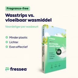 Fressea Wasstrips 60 Wasbeurten - Wasmiddel Strips - Plasticvrij & Vegan Wasmiddeldoekjes (Parfumvrij) — thumbnail 4