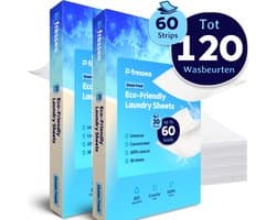 Fressea Wasstrips 120 Wasbeurten - Wasmiddel Strips - Plasticvrij & Vegan Wasmiddeldoekjes (Zeebries)