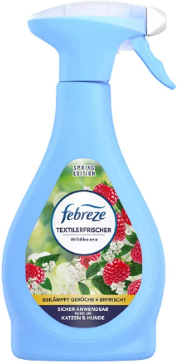 Lenor Febreze Textielverfrisser Spray - Wildbeere | 1x 385ml - Spring Edition | Verwijdert nare geuren — afbeelding 1