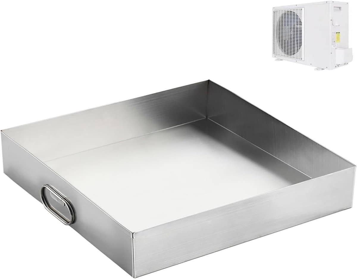 Lekbak Wasmachine Airco - Afvoerbak Condenswater - Vloer Beschermen - Roestvrij Staal - 50x50x5cm — afbeelding 1