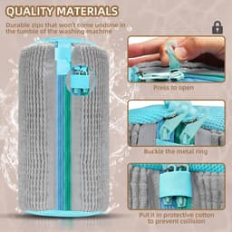 Famanu – 2-in-1 Schoenwaszak, Waszak voor Het Wassen van Schoenen in de Wasmachine met Dubbele Rits, 360°-Reiniging, Herbruikbaar, Waszakken met Verborgen Ritsen (Grijs) — thumbnail 3