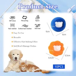 Haarverwijderaar voor Wasmachine - Pluisvanger voor Hondenharen en Kattenvacht - Set van 5 in Blauw — thumbnail 4