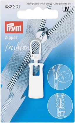 Moderne Ritssluiting Trekker Metaal Wit voor Kleding en Tassen — thumbnail 2