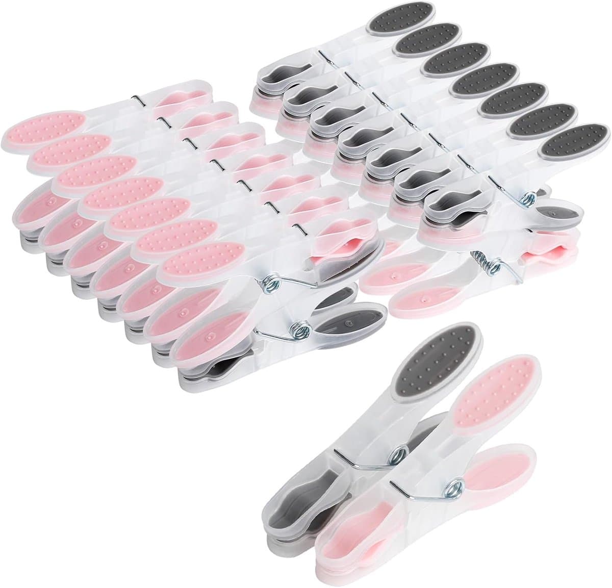 30 stuks Wasknijpers, wasknijpers, voor buiten, kunststof voor strandhanddoek, winddicht, wasknijpers voor handdoeken, dekens, beddengoed, kleding, Huishoudklemmen, wasknijpers, windvaste klemmen, TPR-zachtplastic klemmen, 8,5*1,5*4cm — afbeelding 1