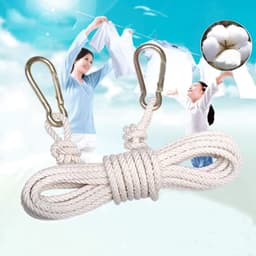 Waslijn Kleding Touw - Drooglijn Buiten - Reizen & Thuis - Verstelbaar Winddicht - 10 Meter - Wit — thumbnail 3