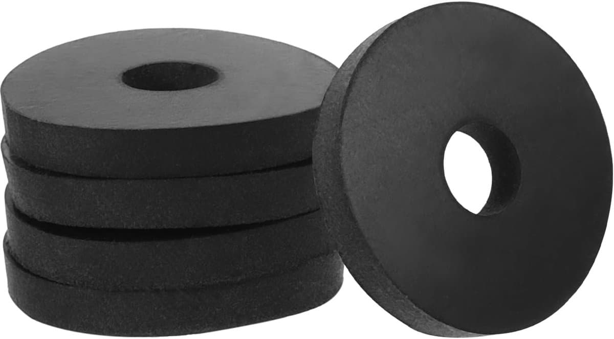 Rubberen Schijven - Afstandhouders Bussen - Trillingen Dempen - Neopreen Materiaal - 25x6.4mm Buitenkant - Zwart — afbeelding 1