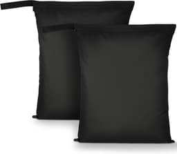 Waszak - 2 Stuks - Waszakken - Beschermt Kleding - Polyester - Waszakken voor wasgoed - Opbergtas - Huishoudaccessoires - 61x51cm - Zwart — thumbnail 1