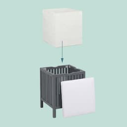 wasmand - 38x51x38 cm - grijs-wit — thumbnail 4