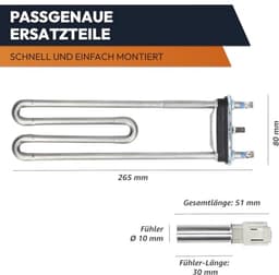 Verwarmingselement en NTC-sensor - 2050 Watt - Geschikt voor wasmachines en wasdrogers — thumbnail 4