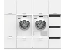 Washcab® Wasmachine Kast - Wasmachine Verhoger - Wasmachine Ombouw - Wit - Met lade - Duo Set High 5 — thumbnail 1