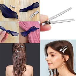 50 Stuks Metalen Haarspeld Clips Zilver - Dubbele Tanden voor Kapsels en Knutselen — thumbnail 2