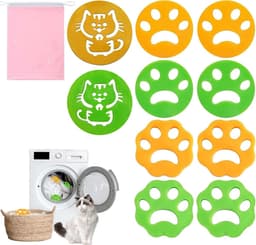 Huisdierhaarverwijderaar set - 10 siliconen pluisverwijderaars met waszak - katten- en hondenhaar verwijderaar - herbruikbaar - voor kleding, beddengoed, dekens. — thumbnail 1