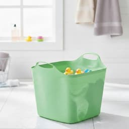 Excellent houseware flexibele kuip / emmer - groen - 25 l - kunststof - 40 x 35 cm - met handvatten — thumbnail 2
