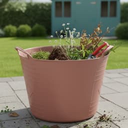 Excellent housewares Flexibele kuip / emmer - 2x - oudroze - 15 liter - kunststof - 35 x 28 cm — thumbnail 3