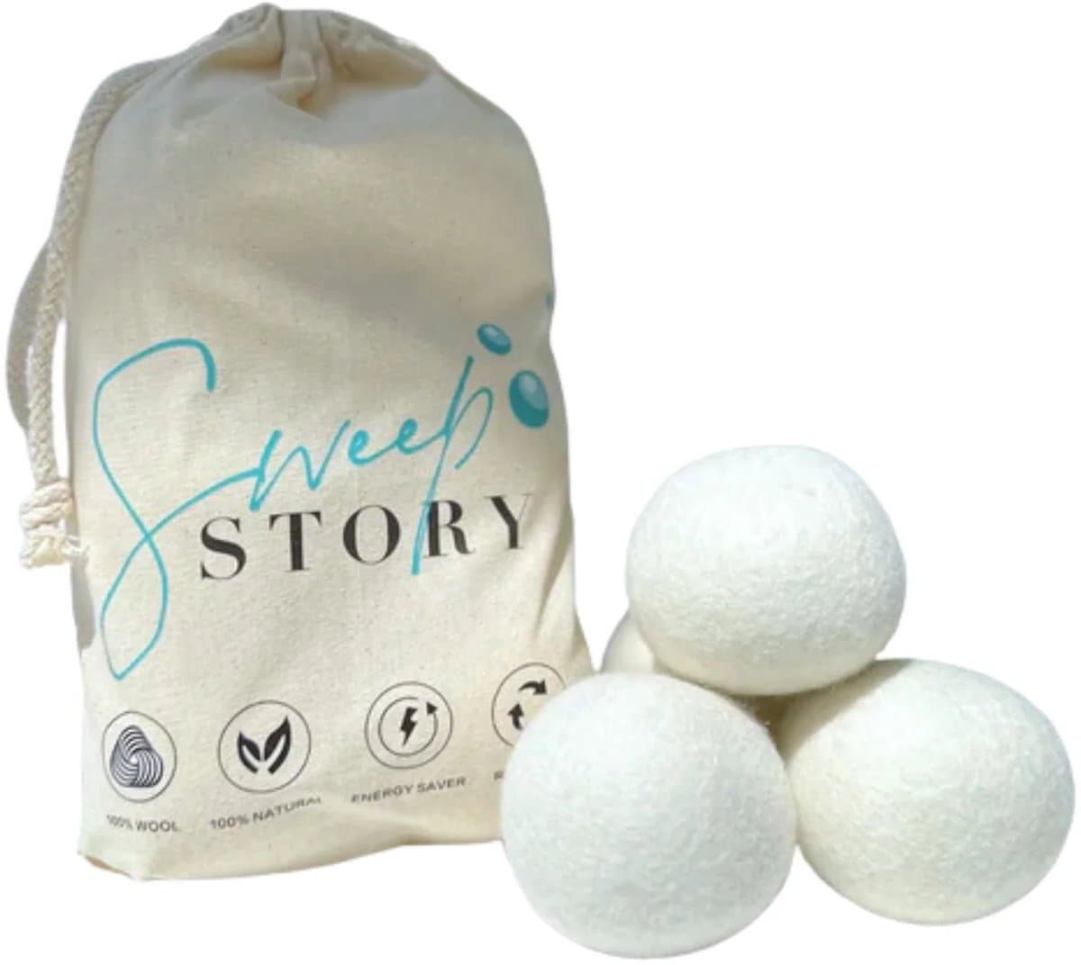 Drogerballen - Droogkast - 6 ballen - Energiebesparend - 100% wol — afbeelding 1