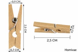 Homivae Mini Wasknijpers Hout 25 mm – 50 Stuks – Decoratief & Knutselen — thumbnail 3