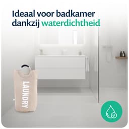 Wonair Waszak - Wasmand - Wassorteerder - Waszakken Voor Wasgoed - Wasmand Opvouwbaar - Beige - 115L — thumbnail 5
