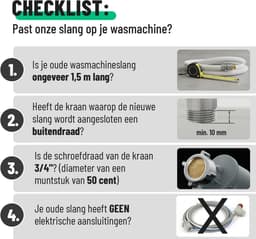 Universele Aquastop Slang - 1.5 m - Toevoerslang met Waterstop & Lekbeveiliging - Voor Wasmachine & Vaatwasser - 3/4" Aansluiting — thumbnail 5