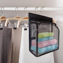 KIAYOO Wasknijpertas,Knijpertas Opbergzak Hangzak Klemzak Klemmand Douchetas voor Wasruimte Badkamer Balkon Binnen en Buiten Gebruik,Zwart — thumbnail 5