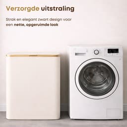 ACAZA Wasmand 3 vakken - Wasmand Met Deksel - 150 L - Bamboe - 60x 38,5 x 70,5 cm - Beige — thumbnail 4