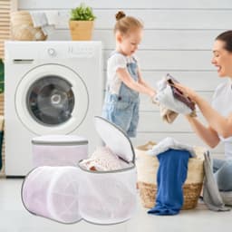 3 stuks - bh-waszakje - mesh waszakken - wasmachine zakken - voor delicate was - fijnmazige lingerie waszakken - ondergoed waszak met ritsen - voor intiem ondergoed - Cilindrische Ritsen Wasmachinetas - grijs - 15*17 cm — thumbnail 2