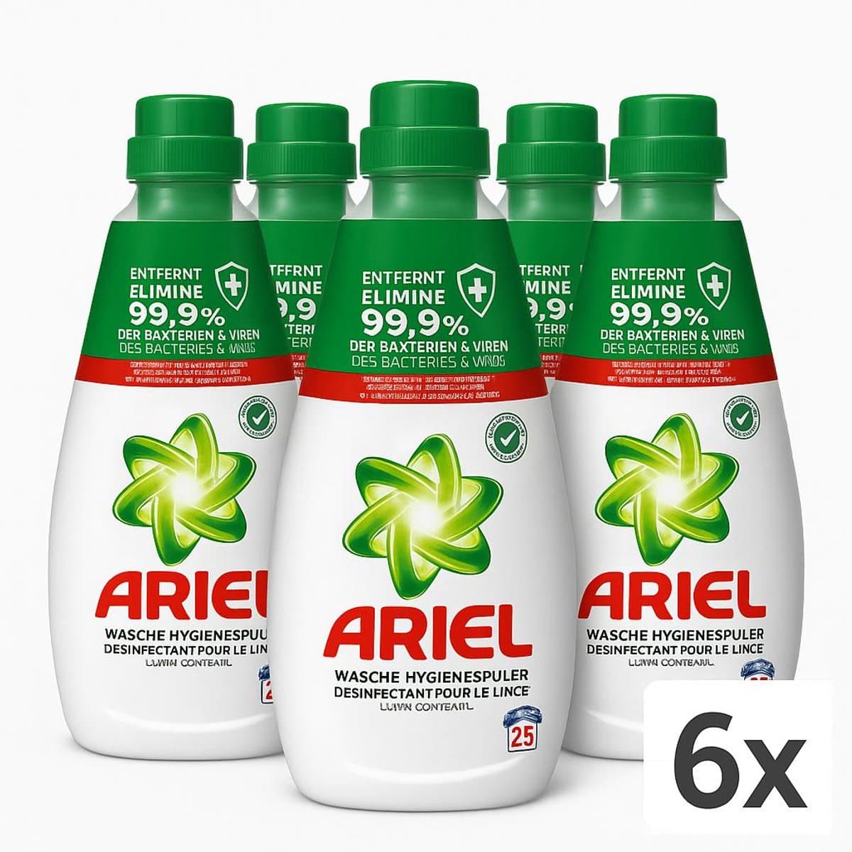 Ariel - Hygiene - Voordeelverpakking - Spoelconcentraat met desinfectie - 6x1L - 150 wasbeurten — afbeelding 1