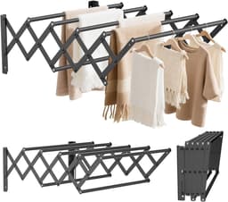 DailySupplies® Wanddroogrek - Droogrek Inklapbaar - Wasrek - Droogtoren - Droogrekken - zwart — thumbnail 1