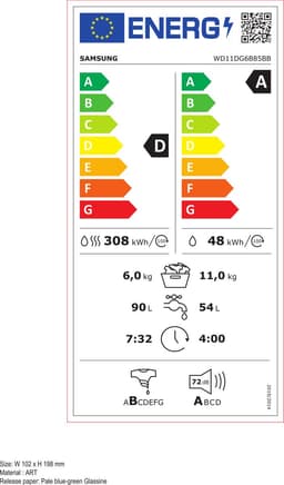 Samsung 6000-serie WD11DG6B85BB - AI Wash - was-droogcombinatie - 6kg - 5 jaar garantie — thumbnail 2