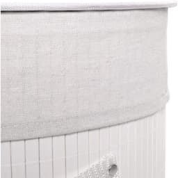 Wasmand MCW-C21, Wasbox Wasbox Wasbox, bamboe rond 59x35cm 50l ~ wit — thumbnail 3