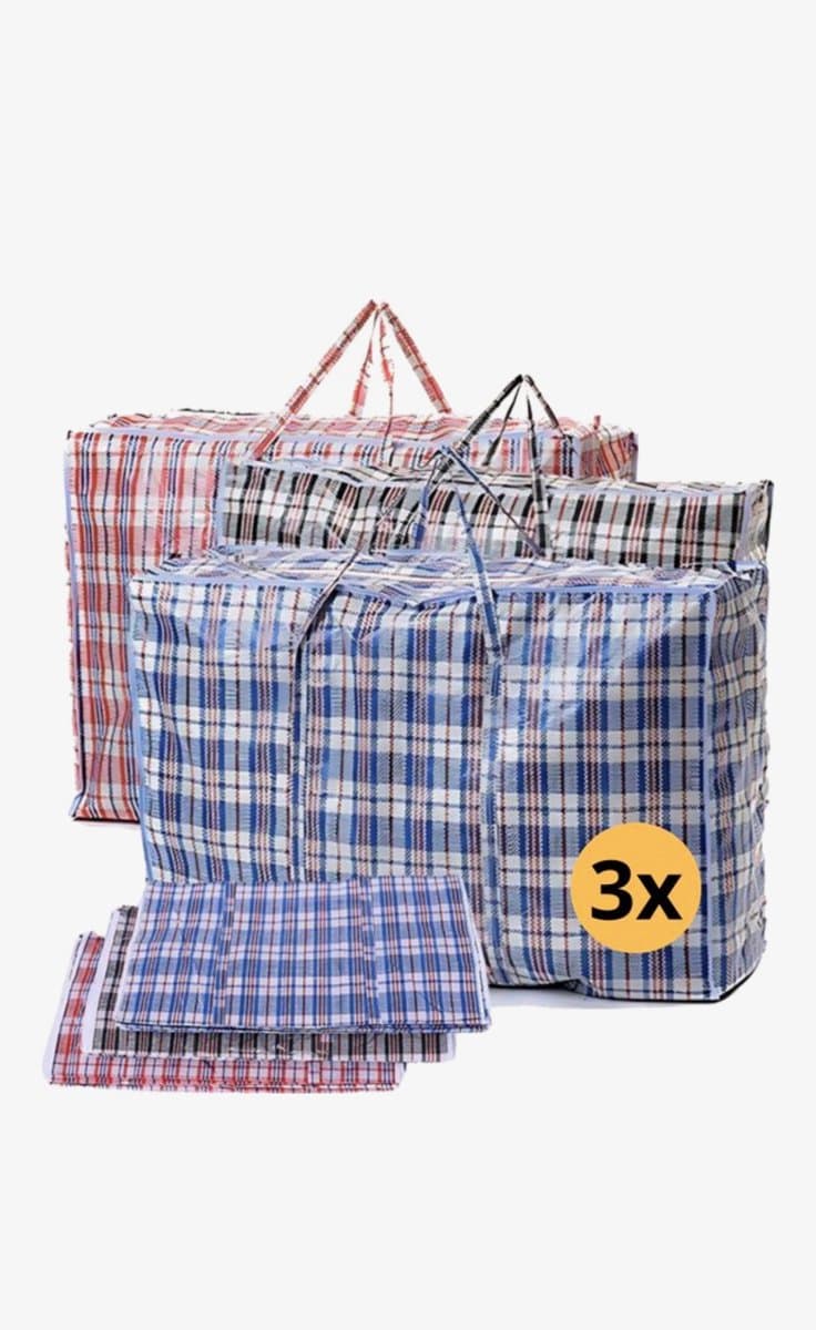 Waszak JUMBO 80x60x30cm met rits set van 2 - boodschappen tas - BIG shopper- reistas - waszak — afbeelding 1