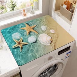 Wasmachinehoes, 60x60 cm antislip beschermmat voor wasmachine bovenkant, geschikt voor wasmachine, droger, keuken, badkamer, camper — thumbnail 1