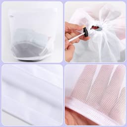 2-Delige wasmachine wasnet - Waszak - Wasnet - Herbruikbare kleine waszak - Met trekkoord - Duurzaam - Geschikt voor ondergoed - kleding en sokken - 40 x 30 cm — thumbnail 4