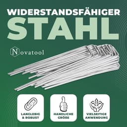 Novatool haringen grondanker 150x30x3mm 250 stuks, roestvast, duurzaam en extreem stabiel, grondnagels grondhaken grondverankering, voor tenttuin onkruidbestrijding doek landschapsarchitectuur — thumbnail 5