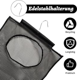 Wasknijperzak om op te hangen, herbruikbare knijperzak voor wasknijpers, eenvoudige ophanghaak voor het opbergen van wasknijpers, waszak voor huis en tuin — thumbnail 4