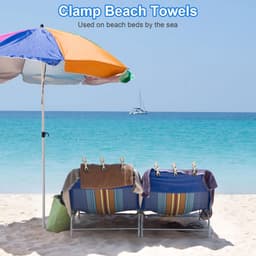 Grote Wasknijpers - Knijpers - 5 Stuks - Handdoekklemmen - Staal - Strandhanddoekclips - Voor Zwembad Stoelen Wasserij - Voor Strand Stoelen of Zwembad Lounges om uw Handdoeken, kleding, deken — thumbnail 3