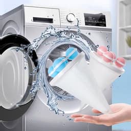 2-stuks Wasmachine pluizenfilter - Wasmachine filterzak - Wasmachine haarverzamelaar - Huisdierhaarverzamelaar - Drijvend ontwerp - Herbruikbaar - Vangt kledingresten op - Geschikt voor het reinigen van wasmachineresten - Roze — thumbnail 3