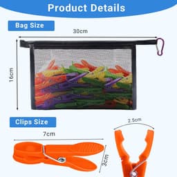 Ibenzoa® Set van 48 kleurrijke wasknijpers met draagbare opbergtas en karabijnhaak — thumbnail 2